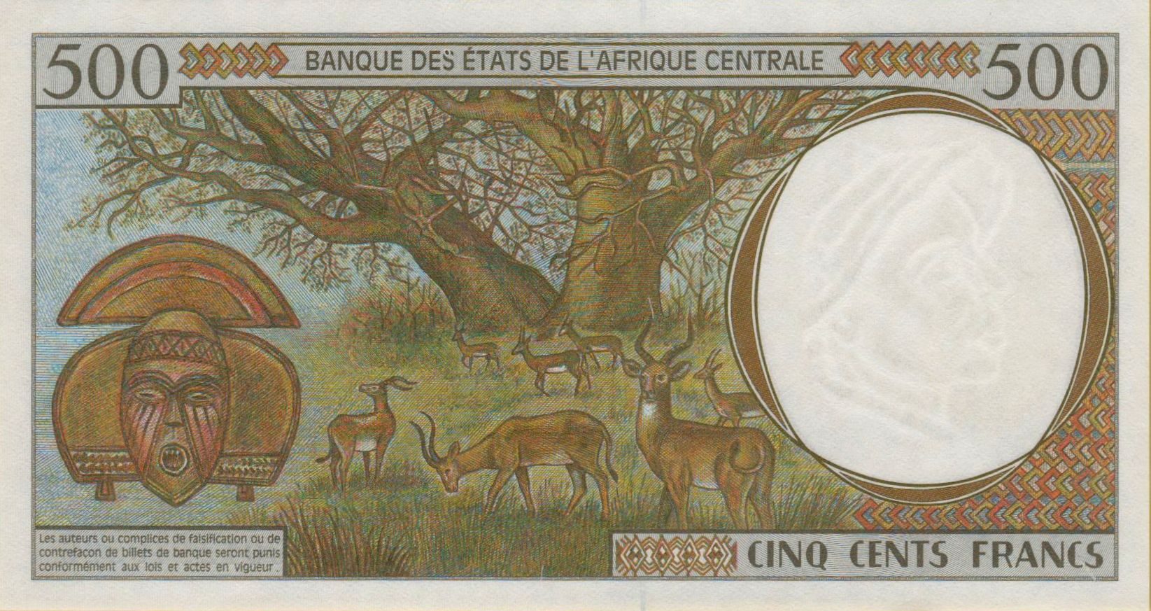 Congo (C.A.S) 500 2000 UNC P-101C/g